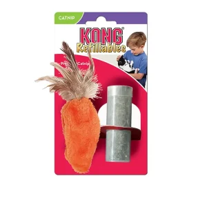Kong Refillable Catnip Feather Top Carrot
