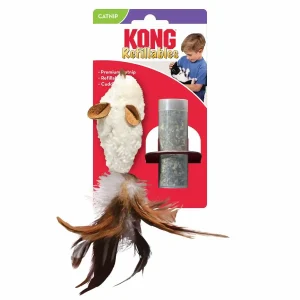 Kong Refillable Feather Mouse 2,5×16,5x5cm