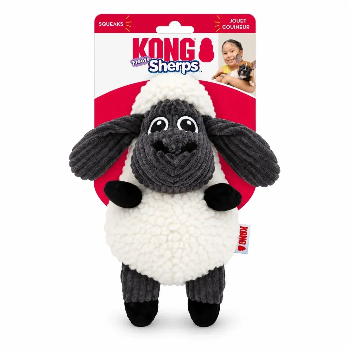 KONG Sherps Floofs Sheep Mjuk Hundleksak – Medium