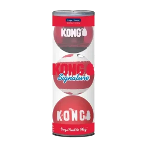 Kong Signature Balls 3 – Pack Large Mix Ö – 8,2 CM