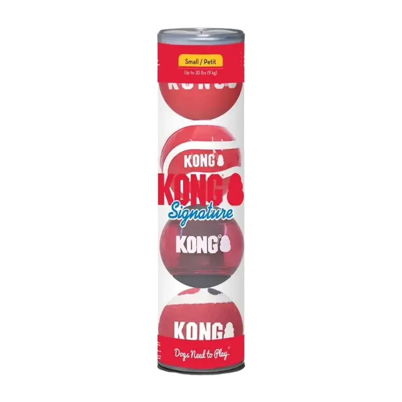 Kong Signature Balls 4 – Pack Small Mix Ö – 5,7 CM