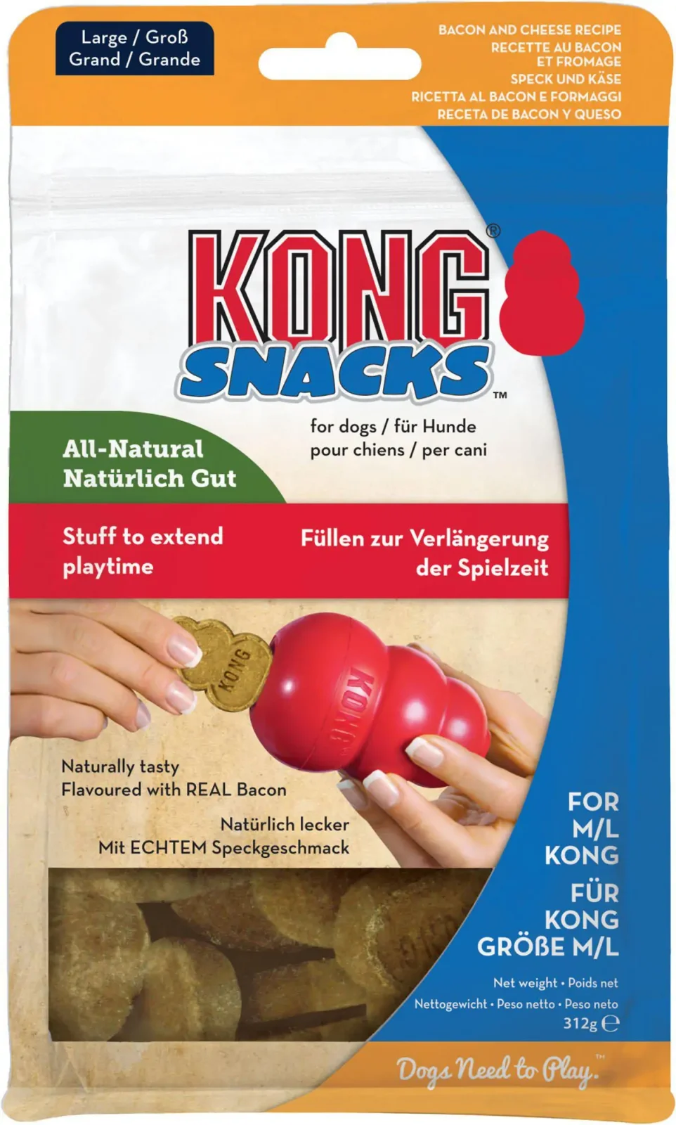 Kong Snacks Bacon & Cheese L 312g