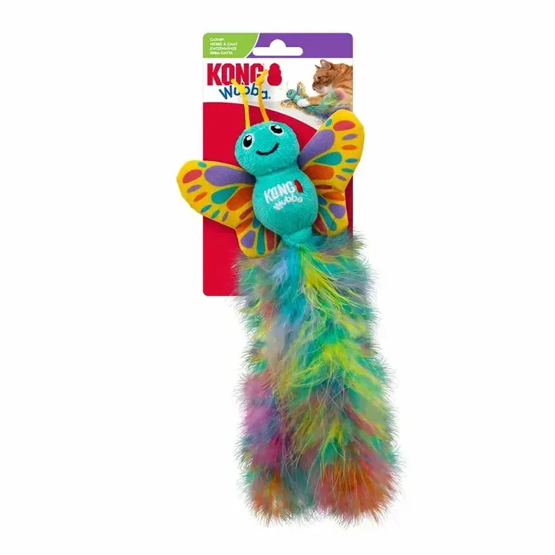 KONG Wubba Butterfly Kattleksak – 28 cm Snabb leverans