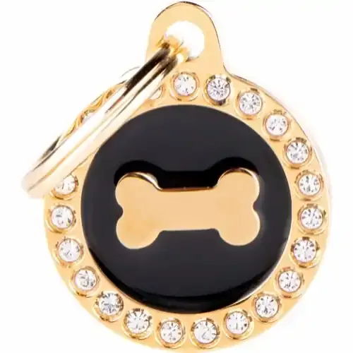 Köp nu MyFamily ID-bricka glam, cirkel, svart/guld