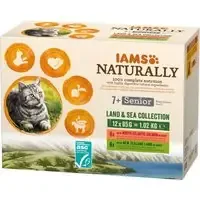 Kundfavorit IAMS Naturally Senior – 12 x 85 g Land & Sea Collection