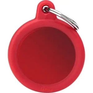 Kundfavorit MyFamily ID-bricka hush, cirkel röd, gummi röd