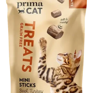 Kundfavorit PrimaCat Treats Softy Mini Sticks med nöt, kalkon & lax för katter 50 g