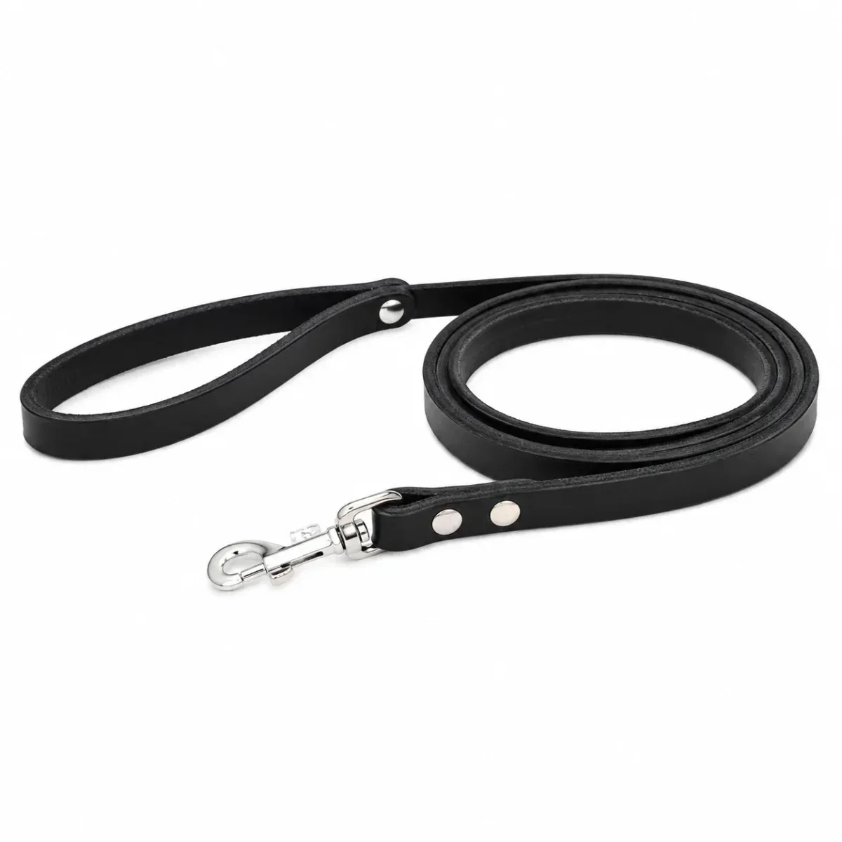 Läderkoppel för hund – Svart