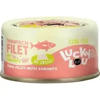 Lägg i varukorgen Lucky Lou Extra Food i gelé 12 x 70 g – Tonfiskfilé med räkor