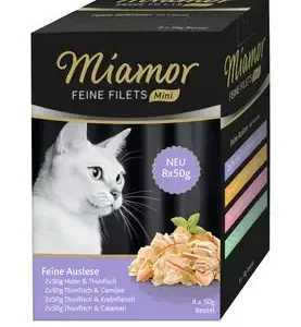 Lägg i varukorgen Miamor Feine Filets Mini i Gelé Mixpaket Lila 8 x 50 g för katter