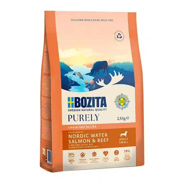 Lägg i varukorgen Purely Adult Small Salmon & Beef Hundfoder – 2,5 kg