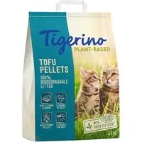 Lägg i varukorgen Tigerino Plant-Based Tofu kattströ – doft av grönt te – Ekonomipack 2 x 11 l (9,2 kg)