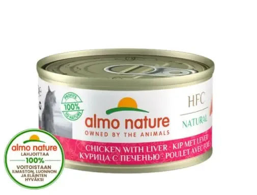 Lågt pris Almo Nature HFC Natural Kyckling & Lever 70 g våtfoder för katter