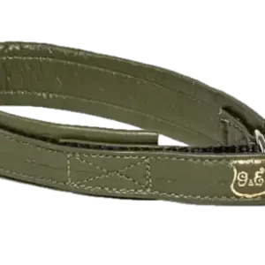Lågt pris Läderhalsband halvstryp, 45cm, Olivgrön