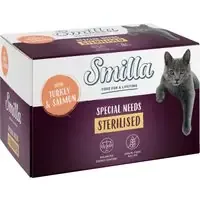 Lågt pris Smilla Sterilised portionsform 6 x 100 g – Kalkon & lax
