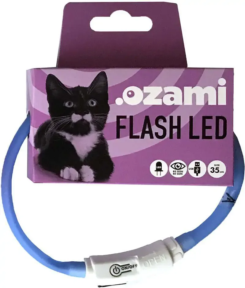 LED Halsband Blå 35 cm För Katt & Små Hundar