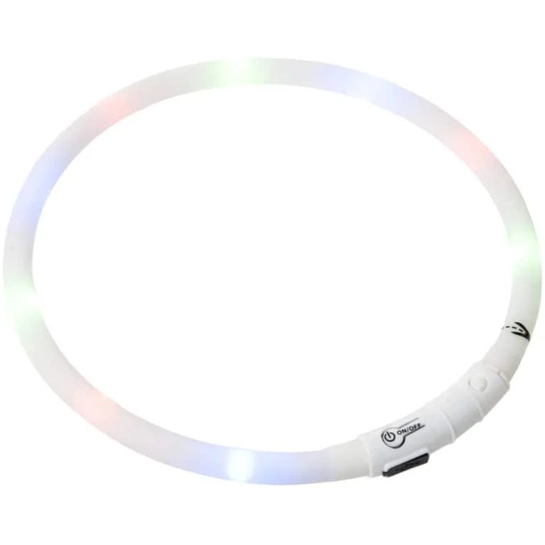 LED halsband ”Visio”, USB-laddning – Vit