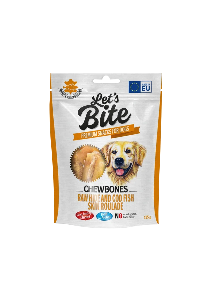 Let´s Bite Meat Tuggben Råhud & torskskinn rulader 135g