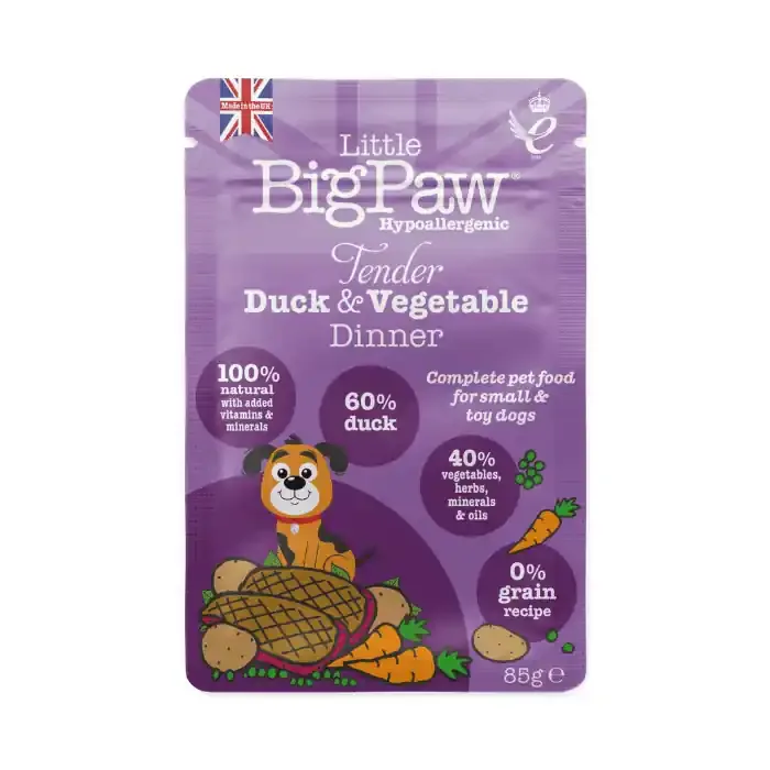 Little BigPaw Tender Duck & Vegetable Dinner 12x85g Snabb leverans