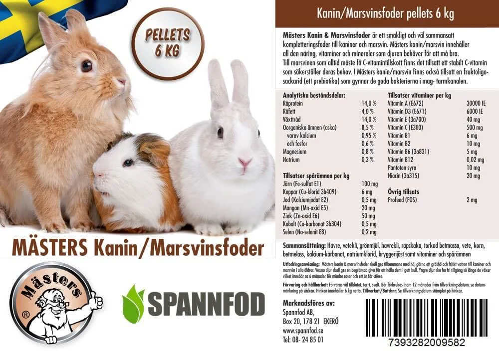 Mästers Kanin & Marsvinsfoder 6kg