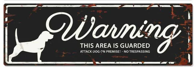 Metallskylt ”Warning” Beagle Svart M