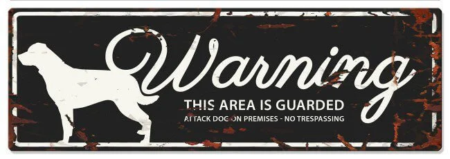 Metallskylt ”Warning” Rottweiler Svart M