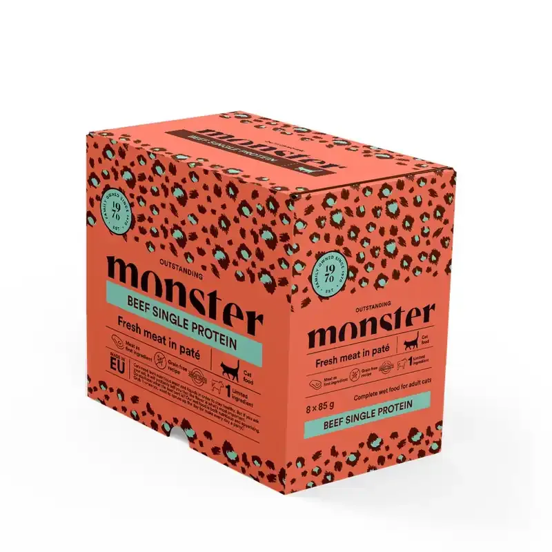Monster Cat Adult Beef 85g Påse (8-pack) Rabatter