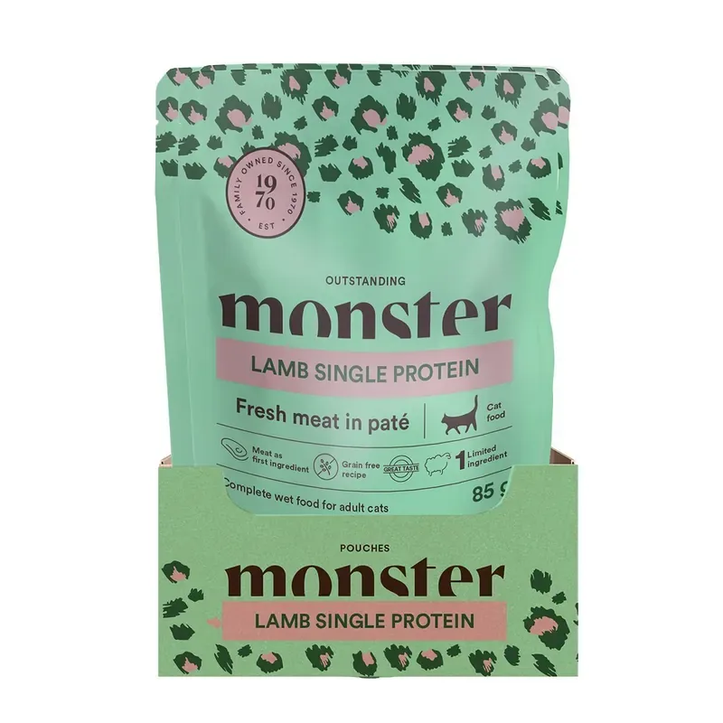 Monster Cat Pouches Adult Lamb Våtfoder till Katt 16 x 85 g Köp nu