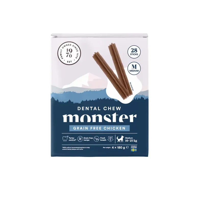 Monster Dog Dental Chew Grain Free Chicken Medium Month 28 st 720 g Begränsat erbjudande