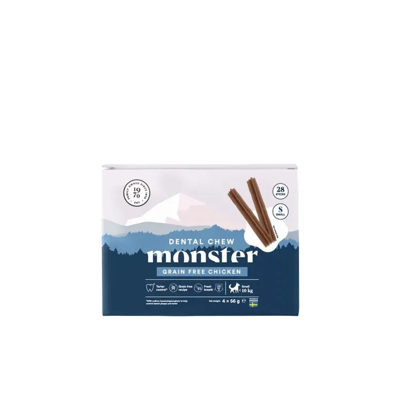 Monster Dog Dental Chew Grain Free Chicken Small Month 28 st 224 g Endast denna vecka