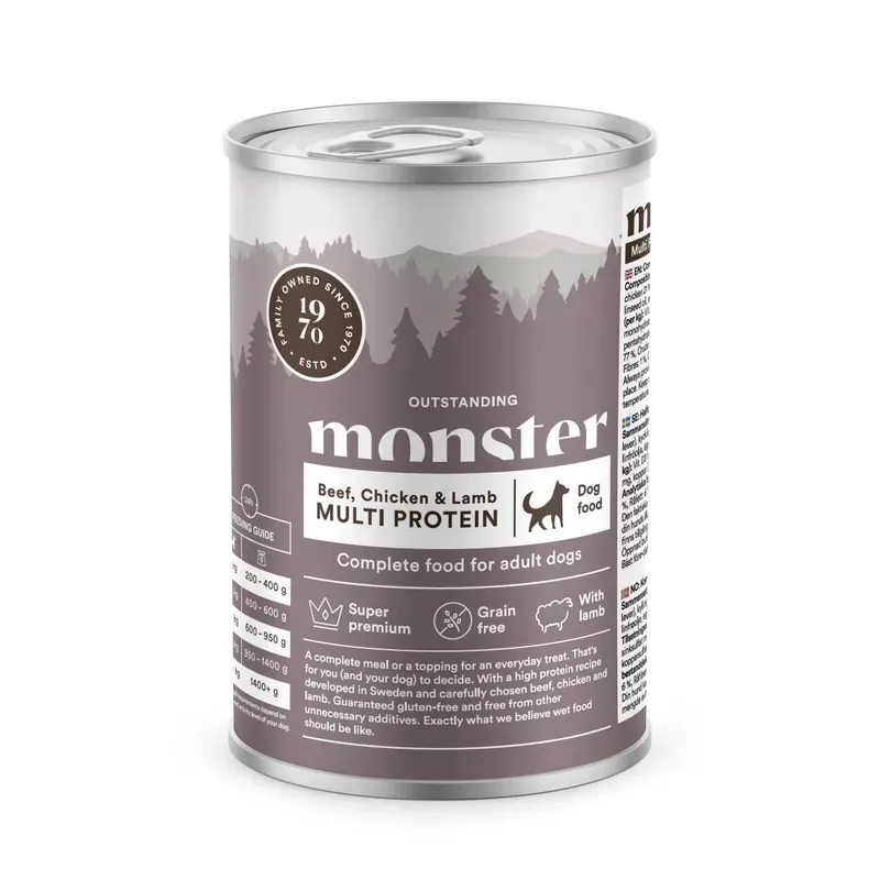 Monster Dog Multi Protein Beef/Chicken/Lamb Burk 400g Premium