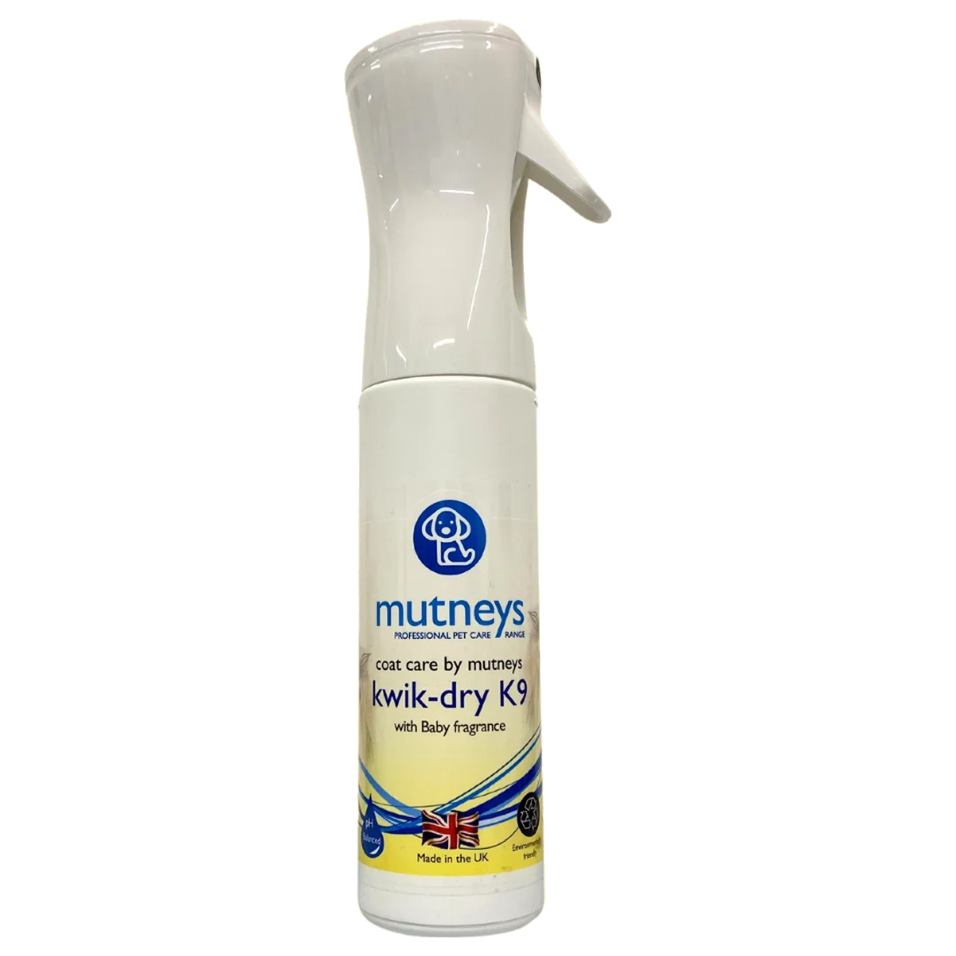 Mutneys Coat Care spray Kwik-Dry K9 till hund och katt