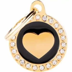 MyFamily ID-bricka glam, cirkel, svart/guld Erbjudandepris
