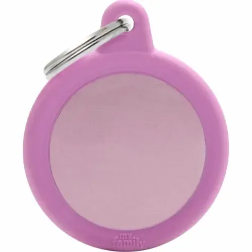 MyFamily ID-bricka hush, cirkel rosa, gummi rosa Sänkt pris