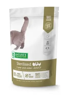 Nature‘s Protection Sterilised fågel 400 g för katter Kampanj
