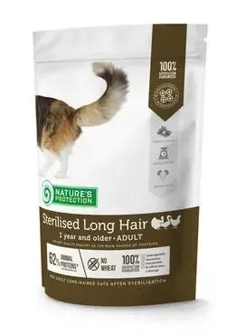 Nature‘s Protection Sterilised long hair fågel 400 g för katter Begränsat antal