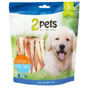 Nedsatt pris 2pets Dogsnack Chicken&Fish Twist 400 g