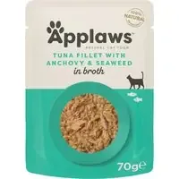 Nedsatt pris Applaws Cat Natural i buljong 12 x 70 g – Tonfisk & sardeller