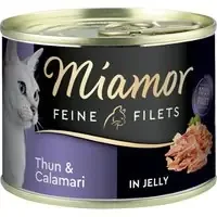 Nedsatt pris Ekonomipack Miamor Fine Filets 12 x 185 g – Tonfisk & calamari i gelé