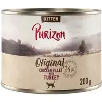 Nedsatt pris Ekonomipack Purizon Original 12 x 200 g – spannmålsfritt – Kitten Kycklingfilé & kalkon