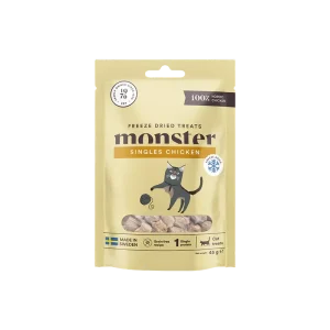 Nedsatt pris Monster Cat Freeze Dried Treats Singles Chicken 45 g för katter