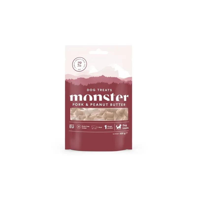 Nedsatt pris Monster Dog Treats Baked Pork & Peanut Butter 100 g
