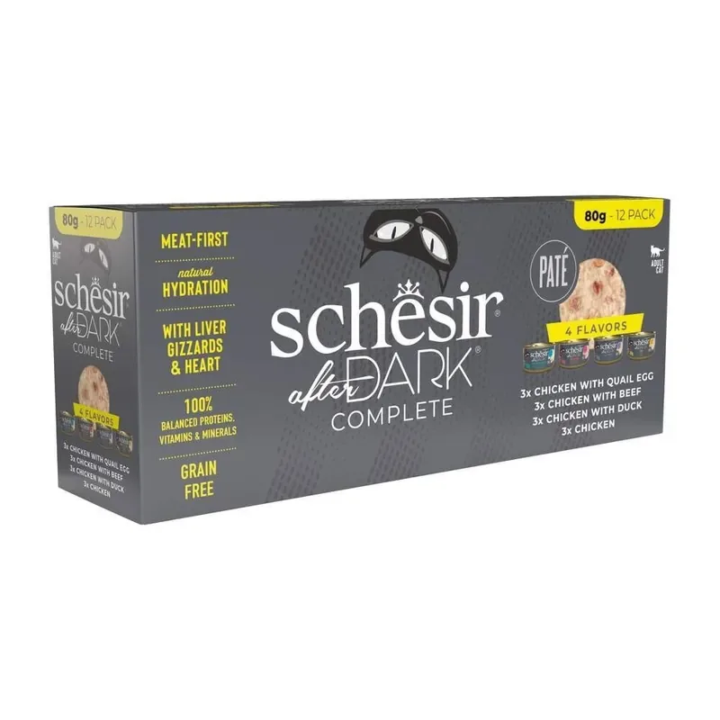 Nedsatt pris Schesir After Dark Pate Variety Pack 12 x 80 g
