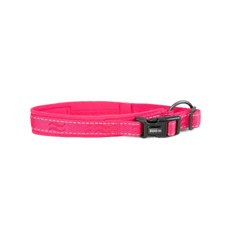 Nyhet Hundhalsband Rufus vadderat ställbart 20 mm x 3545 cm Rosa