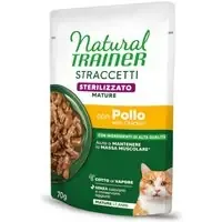 Nyhet Natural Trainer Straccetti Mature Sterilised strimlor i sås – 56 x 70 g med kyckling