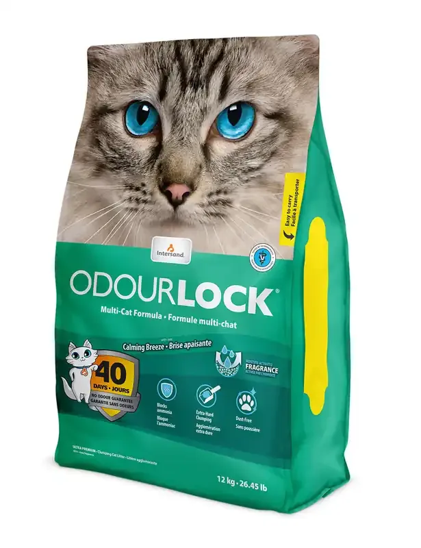 Odour Lock Calming Breeze Parfymerad kattsand – 12 kg Populär