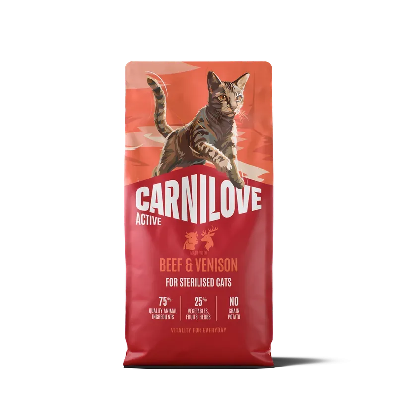 Outlet Carnilove Active Cat Sterilised Adult All Breeds Beef & Venison torrfoder för katt 6 kg