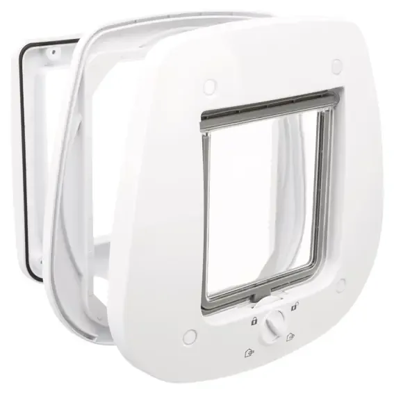 Outlet Kattlucka Trixie 4-väg Glasdörr 27×26 cm Vit