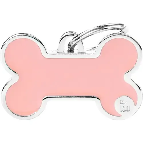 Outlet MyFamily ID-bricka handmade, ben L, logo, rosa