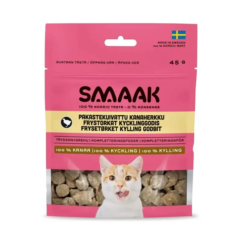 Outlet SMAAK Cat Frystorkat Kattgodis Kyckling 45 g